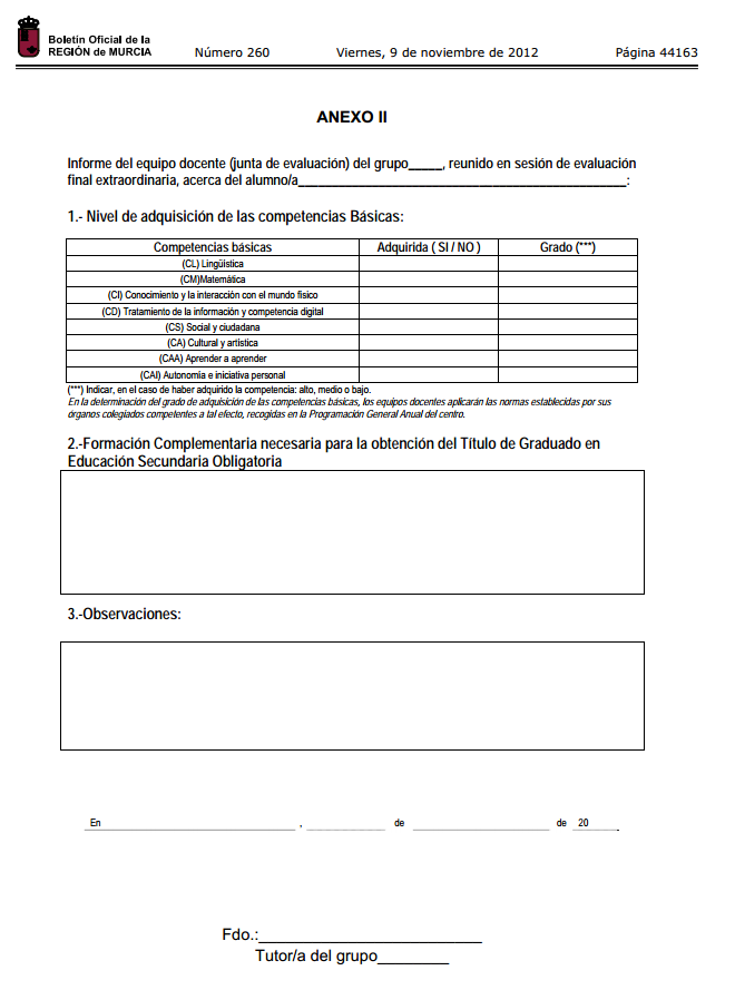 Modelo de certificado de estudios básico
